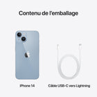 Apple - iPhone 14 6.1 po ecran Liquid Retina XDR, 256 Go, Bleu, Bell et Virgin Plus-Écran HDR