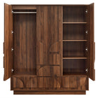 Modway - Bulwark 3 portes Garde-robe, Noyer-9