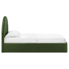 Modway - Solana Arqué Performance Velvet Lit à plateforme jumelle, Vert mousse-Base du socle