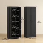 HOMCOM - Armoire de cuisine 5 niveaux avec étagères - noir-Le dispositif anti-basculement permet de le fixer au mur pour plus de sécurité 
