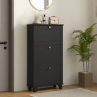 HOMCOM - Armoire à chaussures moderne avec 3 tiroirs basculants pour 12 paires - noir-Tablettes réglables ou amovibles offrant des options de rangement flexibles 