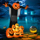 HOMCOM - Géant Gonflable d'Halloween 9FT Citrouille Fantôme pour Jardin Pelouse - Orange-Se dégonfle pour un rangement facile (quand vous n'effrayez pas vos voisins) 
