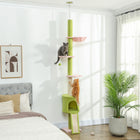 PawHut - Arbre à chat du sol au plafond hauteur réglable 87 po-94,5 po-Tige de tension du sol au plafond et sangle anti-basculement pour une stabilité maximale 