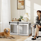 PawHut meuble caisse pour chien 46,5 po pour très grands chiens - blanc-Ventilation sur trois côtés, pour que votre chien ne se sente pas à l’étroit à l’intérieur 