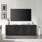 Hudson&Canal - Meuble TV Tillman pour téléviseurs jusqu'à 75" - Grain noir-Nettoyer avec un chiffon doux et sec, sans produits chimiques agressifs ni produits de nettoyage abrasifs