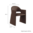Modway - Talia Performance Velvet Fauteuil à manger - Marron chocolat-Cadre en bois courbé