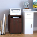 HOMCOM - Armoire à dossiers verticale avec tiroirs sur roulettes - espresso-Les poignées en métal de qualité facilitent l'ouverture   
