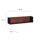 Modway - Kinetic Support mural de 49" Bureau avec armoire et tablette - Black Cherry-Portes à fermeture magnétique