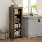 HOMCOM - Armoire de cuisine garde-manger 48 po avec porte de grange - grain de bois brun-Taille compacte adaptée aux espaces restreints 