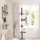 PawHut - Arbre à chat 102 po à 5 niveaux, tour du sol au plafond, centre d’activités pour chat avec griffoir, gris-Revêtements en peluche courte pour une durabilité accrue et une longue durée de vie 