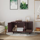 PawHut - Enclos pour bac à litière pour chat, meuble dissimulé - brun-S’harmonise avec tout décor grâce à son design élégant et simple 