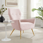 Modway - Renata Bouton touffé Performance Velvet Fauteuil - Rose-Revêtement en velours de performance