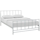 Modway - Estate Lit King, Blanc-Capsules de pied non marquées