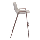 Zuo - Desi Tabouret de bar - Beige/Noyer - Ensemble de 2-Garantie limitée de 3 ans
