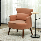 HOMCOM - Fauteuil d’appoint avec siège épais pour salon - orange-Design à oreilles ajoute une touche d’élégance  
