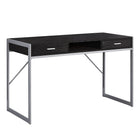 Monarch Specialties - 7366 Bureau 48 po L - Espresso/Metal Argent-Fini espresso avec robuste base en métal argenté
