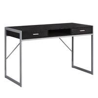 Monarch Specialties - 7366 Bureau 48 po L - Espresso/Metal Argent-Fini espresso avec robuste base en métal argenté