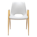 Zuo - Desi Chaise de salle à manger - Blanc/Or - Ensemble de 2-Confort moelleux et matériaux durables