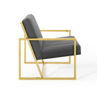 Modway - Inspire Chenal Touffé Performance Velvet Fauteuil - Charbon de bois-Touffage vertical des chenaux