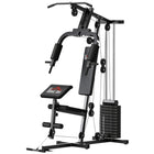 Soozier - Équipement de gym à domicile, machine d'entraînement avec poids-Les exercices incluent : écarté couché, poulie haute/basse, développé couché, flexion des bras, extension des jambes et flexion des jambes 