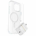OtterBox - Kit Protection&Alimentation (Symmetry transparente avec MagSafe & chargeur mural 30W blanc) pour iPhone 16 Pro Max - Transparente-DROP+ | Résiste à 3 fois plus de chutes que la norme militaire (MIL-STD-810G 516.6)