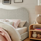 Modway - Seluna Boucle Lit plateforme Queen, Rock-Système de soutien en lattes de bois