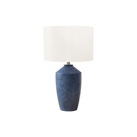 Monarch Specialties - Luminaire - 25 po H Lampe De Table - Béton Bleu - Abat-Jour Ivoire / Crème - Contemporain - Moderne-Cette lampe de table de 25 pouces de haut présente une base en béton bleu frappante associée à un élégant abat-jour en tissu ivoire, ce qui en fait un choix élégant pour tout salon moderne, chambre à coucher ou bureau