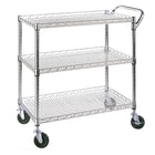 Seville Classics â€“ Chariot utilitaire commercial ultra zinc à 3 tablettes-Certifié NSF selon la norme NSF/ANSI 2 - Équipement alimentaire pour une utilisation dans des environnements secs