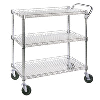 Seville Classics â€“ Chariot utilitaire commercial ultra zinc à 3 tablettes-Certifié NSF selon la norme NSF/ANSI 2 - Équipement alimentaire pour une utilisation dans des environnements secs