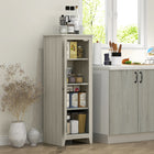 HOMCOM - Armoire de cuisine 48 po avec porte de grange - gris-Taille compacte adaptée aux espaces restreints 