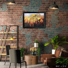 Frameworth - Pink Floyd impression coucher de soleil avec LP or - impression encadree - 38,5 po l x 27,5 po H-6