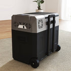 Outsunny - Réfrigérateur de voiture 50 litres pour camping, voyage, pique-nique, jusqu’à -20℃, gris-Avec une poignée de valise et deux roues pour un déplacement facile  