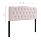 Modway - Annabel Touffe de diamant Performance Velvet Tête de lit King, Rose-Sellerie en velours en polyester