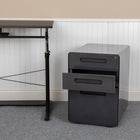 Flash Furniture Classeur ergonomique à 3 tiroirs pour dossiers juridiques et lettres, noir-Tiroirs utilitaires: 13 po larg. x 18,75 po prof. x 2,75 po haut.; File Drawer: 13 po larg. x 18,75 po prof. x 9,75 po haut.