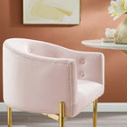 Modway - Savour Touffe Performance Velvet Tabouret de bar - Rose-Base en acier inoxydable doré