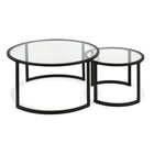 Hudson&Canal - Table basse ronde gigogne Mitera - Bronze noirci-Les tables ont une capacité de poids de 50 lb