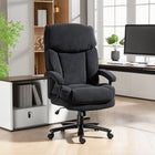HOMCOM - Fauteuil de bureau grand format pour la maison - capacité de 450 lbs - noir-Un rembourrage épais en coton poupée et en mousse avec un tissu en velours offre un confort respirant 