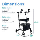 Journey - Déambulateur de mobilité vertical UPWalker EZ Lite - noir-Comprend des accoudoirs rembourrés réglables en hauteur pour un ajustement plus ergonomique