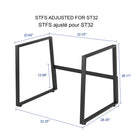 Rocelco - STFS Support de plancher pour bureau pour ST32 et ST375 - Noir-6