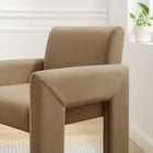 Modway - Daven Cuir végane Fauteuil à manger in Taupe-Système de support interne de sangle