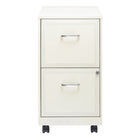 Hirsh Industries - Classeur vertical Space Solutions à profondeur de 18 po avec roulettes, 2 tiroirs, blanc perlé-Roulettes comprises pour mobilité optionnelle