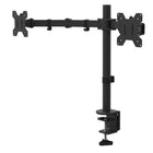 Kanto - Support de bureau pour moniteur double - Clips de gestion des câbles - Noir-Compatible avec les formats VESA 75 x 75 et 100 x 100