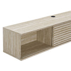 Modway - Render 70 po Faux travertin Meuble téléviseur multimédia mural, Travertin-8