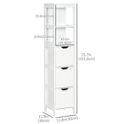 Kleankin - Armoire colonne de salle de bain étroite autoportante - blanc-Conception anti-basculement pour garantir la sécurité   