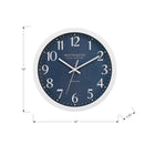 Monarch Specialties - 9116 Horloge Murale Rond de 12" - Visage Bleu/Cadre Blanc-Construit avec un cadre en plastique robuste et protégé par une surface en verre avec un affichage numérique facile à lire . pour usage intérieur uniquement