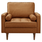 Modway - Valour Touffe Cuir végane Fauteuil d’accent - Tan-Assemblée requise