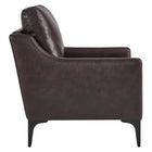 Modway - Corland Cuir Fauteuil - Brown-Système de support de bobines à ressort