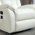 HOMCOM - Fauteuil inclinable de massage à vibrations 8 points pour salon - blanc crème-Dossier et coussins d'assise épais et rembourrés pour une expérience confortable 
