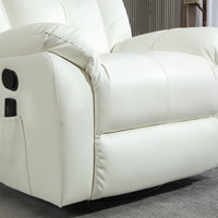 HOMCOM - Fauteuil inclinable de massage à vibrations 8 points pour salon - blanc crème-Dossier et coussins d'assise épais et rembourrés pour une expérience confortable 