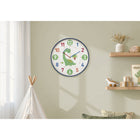 Monarch Specialties - 9100 Horloge Murale Juvénile Rond de 18" - Visage Multicolore/Cadre Bleu-Conçu pour les jeunes utilisateurs, son affichage numérique facile à lire et son mouvement à quartz silencieux garantissent une mesure précise du temps sans bruit gênant